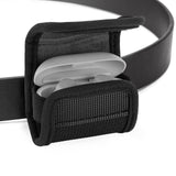 Geekria Earbuds Pouch with Belt Loop Compatible with Beats Solo Buds, Earbud Case Belt Holster, Protective Case Cover with Clip Holder for Bag Strap (Black)