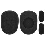Geekria Comfort Foam Replacement Ear Pads + Mic Windscreen Foam Compatible with BlueParrott B450-XT, B450XT Headphones Mic Foam Cover + Ear Cushions / Cushion Pad Repair Parts (Black)