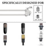 Geekria for Creators Microphone Arm Compatible with AKG Lyra Ultra-HD, P120, P220, C214 Mic Boom Arm with Tabletop Flange Mount, Suspension Stand, Mic Scissor Arm, Desk Mount Holder (White)