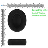 Geekria Comfort Velour Replacement Ear Pads for Beats Studio 3 (A1914), Studio 3.0 Wireless Headphones Ear Cushions, Headset Earpads, Ear Cups Cover Repair Parts (Black)