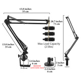 Geekria for Creators Microphone Arm Compatible with Audio-Technica AT2020, AT2020USB, AT2020USB+, AT2035, ATR2500x, Mic Boom Arm Mount Adapter, Suspension Stand, Mic Scissor Arm, Desk Mount Holder