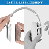 Geekria SNAP Ear Pads Replacement Kit for Beats Studio Pro Headphones, Magnetic Easy Switch Ear Cushions, Exchange Earpads in Seconds, Ear Cups Cover (Grid Brown Protein Leather, 1 Pair)