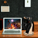 Geekria DIY Wooden Desktop Headphone Stand Gaming Headphone Display Headset Holder Compatible with Sennheiser, Bose, Beats, Razer, AKG, Logitech, HyperX, Sony PS4 Headphone.