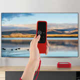 Geekria Protective Case for Apple TV 4K / 4th Gen Remote - Light Weight (Anti Slip) Shock Proof Silicone Cover for Apple TV 4K Siri Remote Controller with Lanyard (Red)