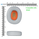 Geekria QuickFit Replacement Ear Pads for JBL JR460 Headphones Ear Cushions, Headset Earpads, Ear Cups Cover Repair Parts (Grey Orange)