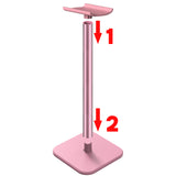 Geekria Aluminum Alloy Headphone Stand for Over-Ear Headphones, Gaming Headset Holder, Desk Display Hanger with Solid Heavy Base Compatible with Beats SoloPro, Bose QC35 (Pink)
