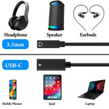 Geekria USB-C to 3.5mm Jack Audio Charger Adapter, PD 60W Fast Charge, USB-C DAC Digital Audio Cable Compatible with Samsung Galaxy S23 S23 Ultra S23+, Google Pixel 8 7, HTC U205G U19e