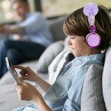 Geekria Kids Headphones for Girls, Wired Headset with Microphone and Ears, Fit 5-12 Years Children for Classroom, Online Education, YouTube, Facebook Live, Twitch, Zoom Meeting (Purple)