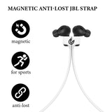 Geekria Wireless Earphone Magnetic Anti-Lost Strap Accessories, Soft Silicone Sport Earphones Anti-Lost Strap, Lanyard, Compatible with JBL Vibe Beam, Tune Flex, Tune 230NC TWS (White/2 Pack)