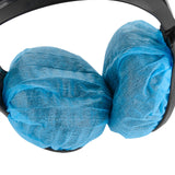 Geekria 100 Pairs Disposable Headphones Ear Cover for Large Over-Ear Headset Earcup, Stretchable Sanitary Ear Pads Cover, Hygienic Ear Cushion Protector (L / Blue)