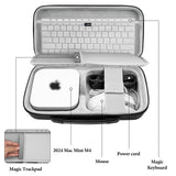 Geekria Desktop Computer Hard Shell Travel Carrying Case, Compatible with Apple 2024 Mac Mini M4 / Mini M4 Pro, Fit for Magic Keyboard, Mouse, Trackpad and Accessories (Dark Gray)