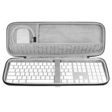 Geekria Keyboard Carrying Case, Hard Shell Protective Travel Bag. Compatible with Apple Magic Keyboard with Numeric Keypad and Apple Magic Mouse Combo Case. (Light Grey)
