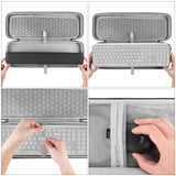 Geekria Keyboard Carrying Case, Compatible with Logitech MX Keys S / MX Keys Advanced, EVA Hard Shell Travel Bag (Light Gray)