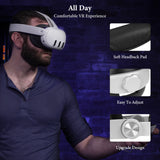 Geekria Comfort Head Strap Compatible with Meta Quest 3, Detachable Elite Strap Replacement for Enhanced Support and Gaming Immersion in VR, Ergonomic Adjustable Durable Head Strap VR Accessories