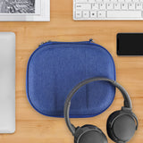 Geekria Shield Headphones Case Compatible with Skullcandy Crusher ANC 2, Supra Hesh 3, Hesh Evo, Hesh ANC, Replacement Hard Shell Travel Carrying Bag with Cable Storage (Blue)