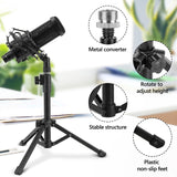 Geekria for Creators Telescoping Tabletop Tripod Microphone Stand, Desktop Mic Stand with Foldable Non-Slip Feet, Compatible with Audio-Technica AT2020, AKG P120, P220, CAD Audio GXL1800