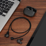 Geekria Wireless Earphone Magnetic Anti-Lost Strap Accessories, Soft Silicone Sport Earphones Anti-Lost Strap, Lanyard, Compatible with JBL Vibe Beam, Tune Flex, Tune 230NC TWS (Black/2 Pack)