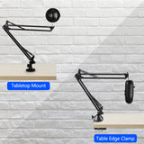 Geekria for Creators Microphone Arm Compatible with Blue Yeti, Yeti X, Yeti Pro, Snowball ICE, G Yeti GX, Mic Boom Arm with Table Flange Mount Adapter, Suspension Stand, Desk Mount Holder
