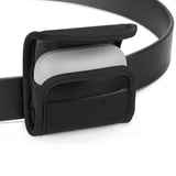 Geekria Earbuds Pouch with Belt Loop Compatible with Skullcandy Push Active True Wireless Earbuds, Cover with Clip Holder for Bag Strap (Black)