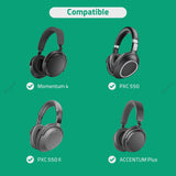 Geekria Audio Cable with Mic Compatible with Sennheiser Momentum 4, PXC 550, PXC 550 II, ACCENTUM Plus Headphones, 2.5mm to 3.5mm Replacement Stereo Cord with Inline Microphone (4 ft/1.2 m)