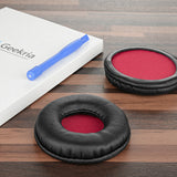 Geekria QuickFit Replacement Ear Pads for SONY MDR-ZX600 Headphones Ear Cushions, Headset Earpads, Ear Cups Cover Repair Parts (Black/Red)
