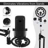 Geekria for Creators Microphone Shock Mount Compatible with Elgato Wave: 1, Elgato Wave: 3, Mic Anti-Vibration Suspension Adapter Clamp Mic Holder Clip (Metal / Black)