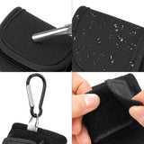 Geekria Earbuds Soft Case, Compatible with Bose Soundcore JBL Earbuds, Suitable for Travel, Mountaineering, Washable, with Velcro, Can be Attached to Shoulder Strap or Backpack (Black)