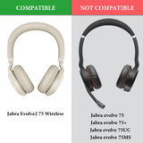 Geekria QuickFit Replacement Ear Pads for Jabra Evolve2 75 MS, Evolve2 75 UC Wireless Headphones Ear Cushions, Headset Earpads, Ear Cups Cover Repair Parts (Gold)