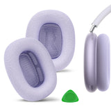 Geekria Comfort Mesh Fabric Replacement Ear Pads Compatible with Apple AirPods MAX (A2096), AirPods MAX2 (A3184) Headphones, Ear Cushions, Repair Parts (Purple)