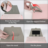 Geekria Compact Keyboard Case, Vegan Leather Travel Case, with Phone and Tablet Holder, Compatible with Logitech K380/Pebble Keys 2 K380s, Magic Keyboard (Pink)