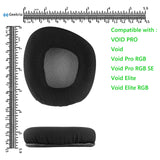 Geekria Comfort Mesh Fabric Replacement Ear Pads for Corsair VOID PRO, Void Pro RGB, Void Pro RGB SE, Void Elite, Void Elite RGB Headphones Ear Cushions, Ear Cups Cover Repair Parts (Black / Grey)