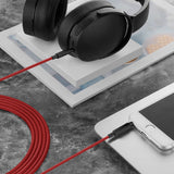 Geekria Audio Cable with Mic Compatible with Skullcandy Hesh Evo, Hesh 3, Crusher EVO, Riff 2 Headphones Cable, 1/8" (3.5mm) to 3.5mm Replacement Stereo Cord with Inline Microphone (4ft/1.2m)