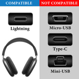 Geekria USB Headphones Charger Cable Compatible with Apple AirPods Max AirPods Pro, Beats Solo Pro Powerbeats Pro Charger, MFi Certified USB to Lightning Replacement Power Charging Cord (1ft/30cm)