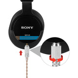Geekria Apollo Silver-Plated Upgrade 4.4mm to 3.5mm Audio Cable Compatible with Sony MDR-M1 MDR-MV1 MDR-M1ST Headphones Replacement Cord With Threaded Knob Locking Device (4.9ft / 1.5m)