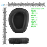 Geekria QuickFit Replacement Ear Pads for Sennheiser RS195 HDR195 RS185 HDR185 HDR175 RS175 HDR165 RS165 Headphones Ear Cushions, Headset Earpads, Ear Cups Cover Repair Parts (Black)