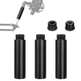 Geekria for Creators Microphone Stand Extension Adapter, 5/8 Male to 3/8 Female and 5/8 Male to 1/4 Female Mic Screws, 5/8 Male to 5/8 Female Microphone Boom Arm Extension Tube (Black / 3 Pack)