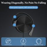 Geekria Wired Clip On Ear Headphones, Portable Hook On Ear Headphones with Microphone and Call Controller Compatible with Android, Avoid Headphone Hair (Black)