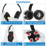 Geekria Comfort Linen Replacement Ear Pads for Sony PlayStation 5, PS5 PULSE 3D Wireless Headphones Ear Cushions, Repair Parts (Grey)