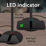 Geekria Headphone Charging Holder, Headset Hanger, 2-in-1 Headphone Holder Desk & Wireless Charger Pad, Suitable for Desktop Table Earphone Accessories (Black)