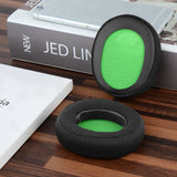 Geekria Comfort Mesh Fabric Replacement Ear Pads for PDP Gaming LVL30, LVL40 Wired Chat Headphones Ear Cushions, Headset Earpads, Ear Cups Repair Parts (Black Green)