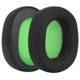 Geekria Comfort Mesh Fabric Replacement Ear Pads for PDP Gaming LVL30, LVL40 Wired Chat Headphones Ear Cushions, Headset Earpads, Ear Cups Repair Parts (Black Green)