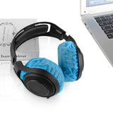 Geekria 100 Pairs Large Stretchable Headphone Earpad Covers / Disposable Sanitary Earcup Fit AKG K701, Q701, Sennheiser HD900, HD800, Razer Kraken X, 7.1 Chroma V2, Pro V2 Over-Ear Headphones (Blue)