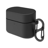 Geekria Silicone Case Cover Compatible with Denon AH-C630W True Wireless Earbuds, Earphones Skin Cover, Protective Carrying Case with Keychain Hook, Charging Port Accessible (Black)