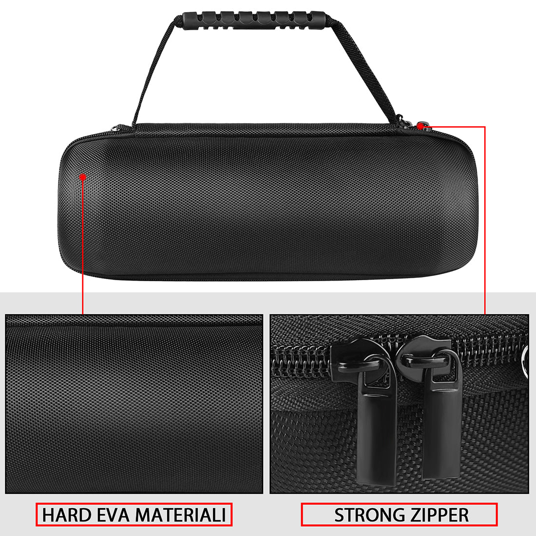 Sacoche Pour Enceinte JBL Pulse 5 Kwmobile - Housse De Protection En Nylon, Dragonne Et Bandoulière Incluses
