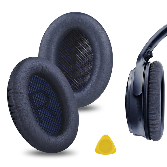 Geekria Replacement Ear Pads for Bose New QuietComfort, QC 45/ 35II/ 35IIGaming/35/ 25/ 15/ SE, AE 2/2i/2w, SoundTrue, SoundLinkAE2 Headphones, Ear Cushions with Video Guide (Midnight Blue)
