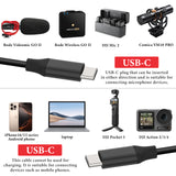 Geekria for Creators USB C to USB C Microphone Cable 8 inch / 20 CM, Compatible with Rode VideoMic GO II, Wireless GO II, DJI Mic, Mic 2 Mic Cord (Black)