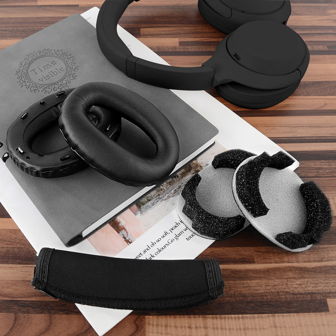 Geekria Almohadilla De Repuesto Para Diadema De Sony WH-1000XM2 Y MDR-1000X | Piel De Proteína Color Dorado | Fácil De Instalar