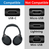 Geekria USB Headphones Short Charger Cable Compatible with Sony WH-1000XM5 1000XM4 1000XM3 XB910N CH710N WHXB700 Charger, USB to USB-C Replacement Power Charging Cord (1 ft / 30 cm 2 Pack )
