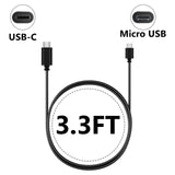 Geekria for Creators USB-C to Micro USB Microphone Cable, Compatible with Shure MV7, MV88+, MV5, MV51, MVi, Replacement Mic Cord 3.3 ft / 100 CM (Black)