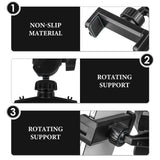 Geekria for Creators Mic Stand Dual Phone Holder, Microphone Stand Cell Phone Holder, Compatible with Apple iPhone 16, 15 Pro, Adjustable Phone Mount for Boom Mic Stand, Music Stand (Black)